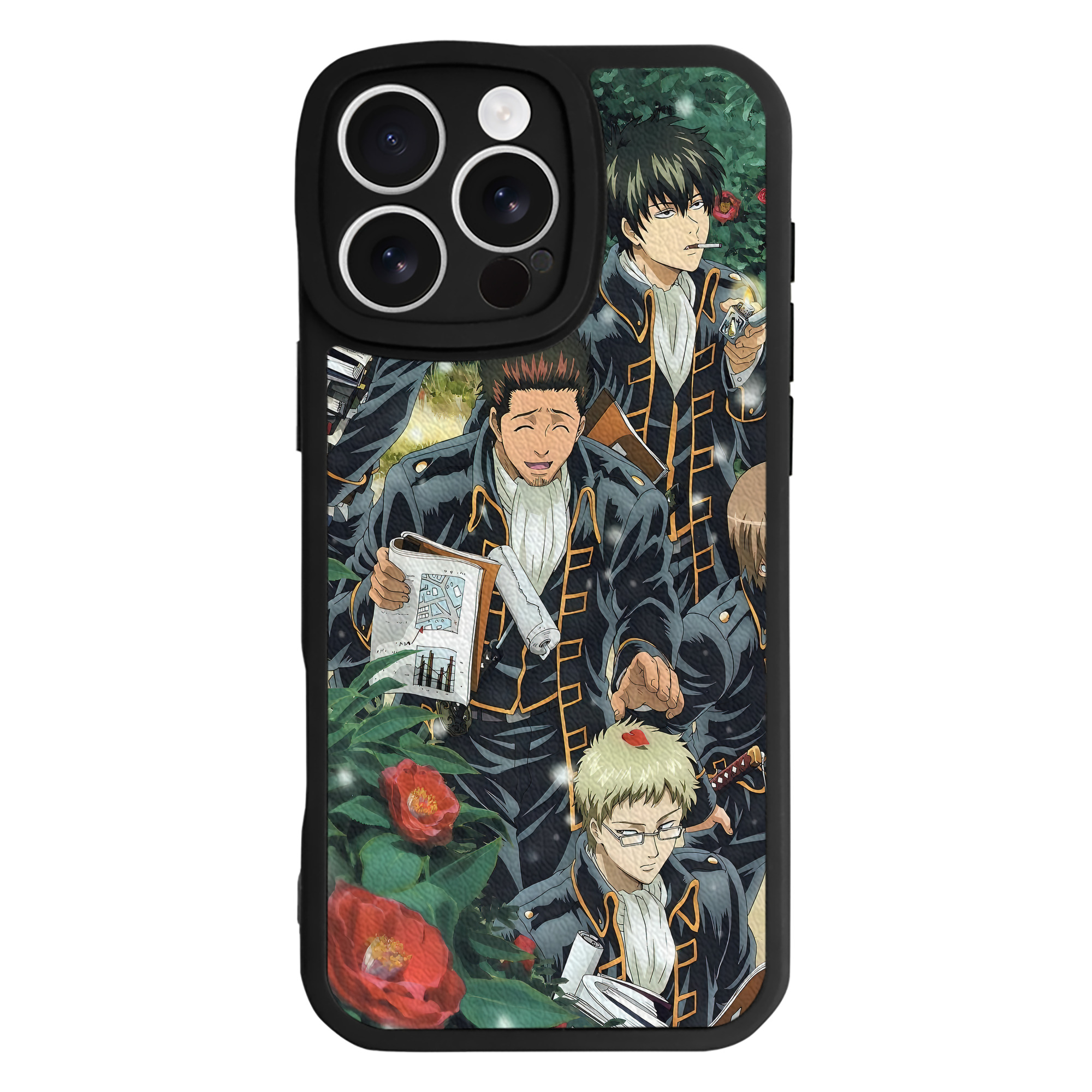 （画像用） ぎんたま 坂田銀時（さかたぎんとき） 神楽 志村新八（しむら しんぱち） GINTAMA Sakata Gintoki Kagura Shimura Shinpachi 【iPhone 16シリーズ対応】シリコンスマホケース（レザー調） 材質：シリコン